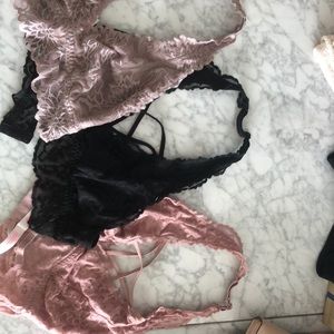 Set of VS Pink Cute Lace Bralettes!